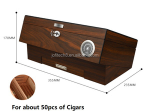 Wholesale Modern Design Walnut Wood Grain Painted <b>Cabinet</b> Wooden Cigar Box Humidor with Lacquer Technics Hygrometer Humidifier - Product Image 3