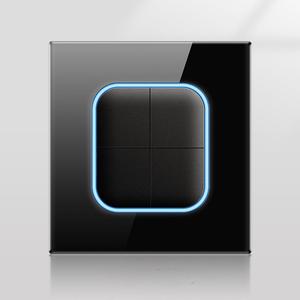 Bouton de réinitialisation de la presse murale de type 86 Lumière LED Verre trempé Écran tactile 4 gangs Prise d'interrupteur 2 voies Smart Life - Product Image 1