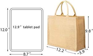 <span class=keywords><strong>Sac</strong></span> En toile de Jute avec revêtement En Pe naturel, fourre-tout réutilisable, idéal pour les courses, couleur à Logo personnalisé, écologique, - Product Image 6