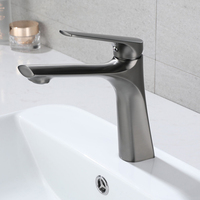 Robinet Mitigeur Monocommande en Alliage de Zinc Gris Anthracite pour Hôtels, Appartements et Projets en Gros