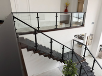 Système de balustrade moderne en acier inoxydable, main courante et pince en acier inoxydable pour rampes d'escalier d'appartement et zones de balcon, garantie 5 ans et plus