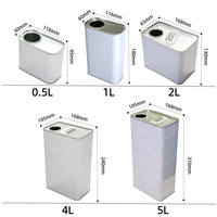 Bidon rond en fer blanc de 1 litre, transparent, avec couvercles, pour essence, soudé, vide, vente directe usine