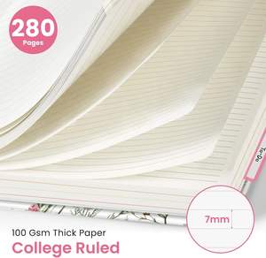 大きなスパイラル綴じノート、仕切りとタブが取り外し可能な仕事用ノート、8.5インチx11インチ、可愛いハードカバー、5科目用ノートジャーナル - Product Image 3