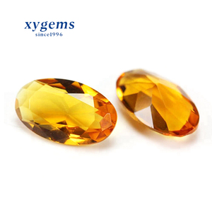 Pierre précieuse <span class=keywords><strong>en</strong></span> <span class=keywords><strong>verre</strong></span> de forme ovale de couleur jaune topaze imitation <span class=keywords><strong>diamant</strong></span> - Product Image 1