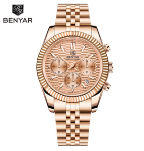 Reloj de Pulsera de Cuarzo BENYAR Nuevo, Deportivo, de Moda, para Hombre, con Calendario de Seis Agujas, Luminoso, de Acero, BY-S001 - Product Image 2