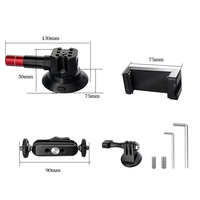 Support de caméra à ventouse à pompe manuelle avec rotule et vis 1/4'' pour GoPro DJI Insta360 et caméras d'action