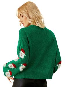 <span class=keywords><strong>Pull</strong></span> de Noël en tricot pour femme, style européen, nouvelle collection hiver 2025, motif tête de femme âgée - Product Image 3