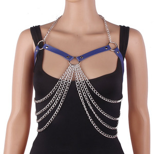 Womens Bra Top Estilo Design Moda Laser Couro Colorido Lingerie Sexy Pendurar um Pescoço Cupless Oco Out Bra Top - Product Image 3