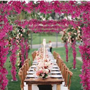 Nouveau produit : guirlande de fleurs artificielles de <span class=keywords><strong>bougainvilliers</strong></span> suspendus de 1,7 m, décoration suspendue pour mariage, guirlande de fleurs artificielles pour le Nouvel An - Product Image 6