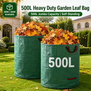 Bolsa de Jardín Resistente de 500L, Reutilizable, de Polipropileno Tejido, Recolector de Hojas, Bolsa de Basura para Jardín de Gran Capacidad con Asas - Product Image 1