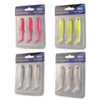 Ensemble de leurres de pêche souples en PVC, 8cm 5.2g, 10cm 10g, 12.5cm 22g, 3 pièces/boîte, queue de pagaie, leurres artificiels pour la pêche au bar, appâts de pêche à queue en T
