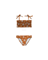 2023 Oem Eco Friendly SPF50 + Conjunto de Bikini ahumado para niños Cubierta completa Ditsy Floral Chica joven 1-7 Traje de baño ahumado Australiano