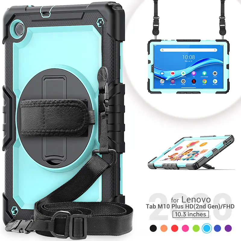 For Lenovo M10 plus TPU Protective Case 2 in 1 Kickstand Hybrid Back Cover For Lenovo M10 plus 2nd Gen X606F