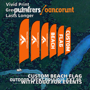 Drapeau de plage en aluminium avec logo personnalisé pour la publicité, les événements et les promotions - Product Image 2