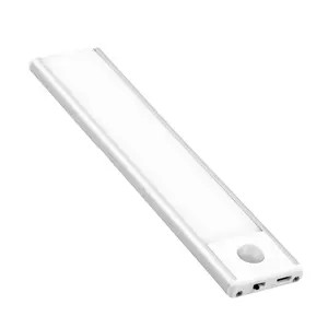 Lampu Kabinet Sensor Panjang Isi Ulang USB Aloi Aluminium LED 36 untuk Kamar Tidur Lampu Lemari