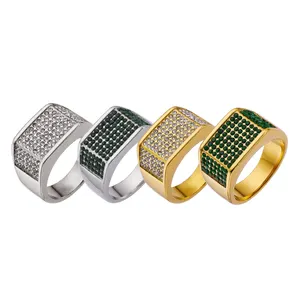 सगाई की हीरे की अंगूठी 18K गोल्डन आपूर्तिकर्ता कस्टम गहने शादी गर्म बिक्री चीन थोक स्टेनलेस स्टील पुरुषों के छल्ले के लिए