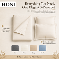 Ensemble de literie HONI Private Label, lit double, style luxueux, 400TC, 3 pièces, housse de couette pour la chambre à coucher