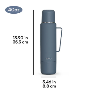 Picnic Friendly 40oz Vacuum <b>Flask</b> Design Stainless Steel Water <b>Bottle</b> With Handle - Product Image 5