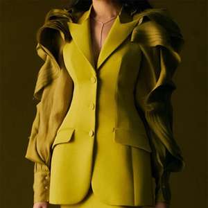 Vendita diretta <span class=keywords><strong>in</strong></span> fabbrica <span class=keywords><strong>Blazer</strong></span> da donna <span class=keywords><strong>Blazer</strong></span> stampato <span class=keywords><strong>in</strong></span> maglia di alta qualità da donna giacca da ufficio da donna - Product Image 1