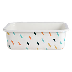 Nouveau type <span class=keywords><strong>de</strong></span> plateau <span class=keywords><strong>de</strong></span> mélange en émail <span class=keywords><strong>de</strong></span> forme carrée avec logo personnalisé blanc haut <span class=keywords><strong>de</strong></span> gamme plateau rectangulaire en émail pour pizza aux fruits glacés - Product Image 1