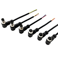 Câble industriel personnalisé M8 4P A/D Code IP67 / 2Pin~5Pin 24~30AWG pour l'automatisation industrielle / les capteurs / la robotique / le Fieldbus / le Fast Ethernet