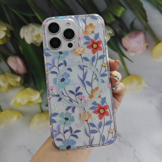 Luxury Butterfly Makeup Mirror & Mobile Phone Case for iPhone mobile Convenient Accessory Bag