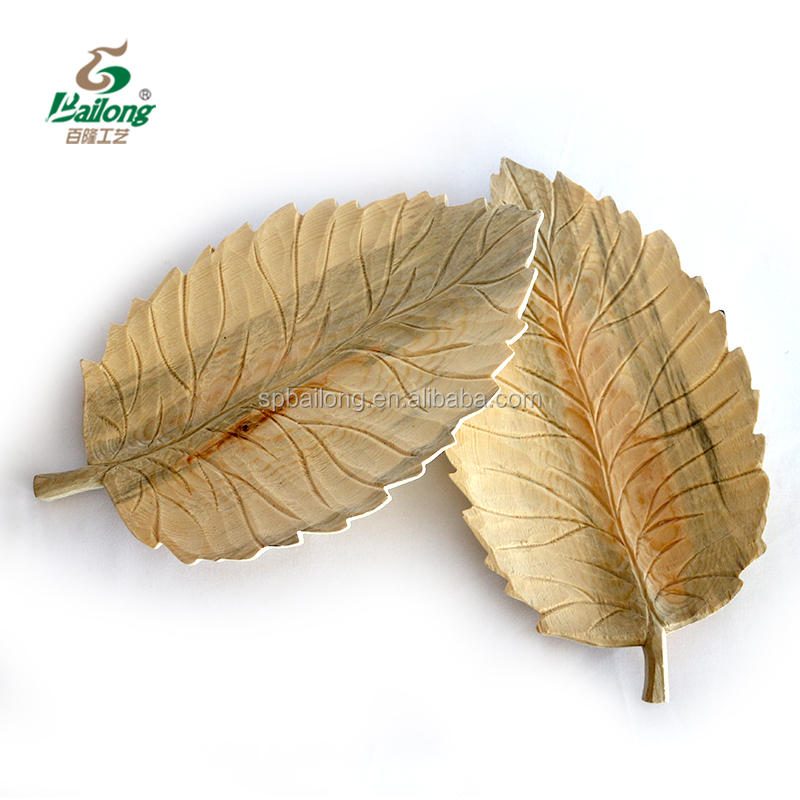 Wood tree leaf shape serving tray