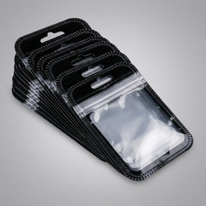 Pochette d'emballage transparente en plastique pour bijoux et accessoires à ongles, avec fermeture Zip Lock, cadre noir et trou <span class=keywords><strong>de</strong></span> suspension Euro Butterfly - Product Image 1