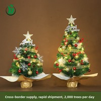 Ensemble exclusif de mini sapins de Noël blancs et roses, 60 cm, en PVC, ornement et décoration de bureau