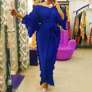 Robe Fluide Plissée en Mousseline de Soie avec Col en V, Volants et Perles, Style Africain Sexy pour Femme - Product Image 6