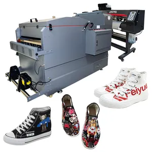 New design DTF60/70cm Heat Transfer PET Film Shake powder machine 2*4720 cotton fabric No Need To Cut Printer