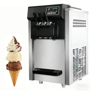 Máquina de helado suave de acero inoxidable con tres asas para mostrador, ideal para tiendas de conveniencia y cafeterías, uso comercial internacional. - Product Image 6