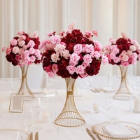 Bouquet de roses et de jacinthes artificielles de 40/60/80 cm, grande boule de fleurs, centre de table, couronne de bougies, décoration de mariage, chemin de table