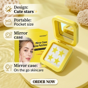 Soins <span class=keywords><strong>de</strong></span> jour pour la peau en déplacement : Patchs anti-acné en forme d'étoile avec étui <span class=keywords><strong>de</strong></span> rangement miroir, autocollants rechargeables pour <span class=keywords><strong>le</strong></span> <span class=keywords><strong>visage</strong></span> et la peau - Product Image 2