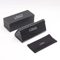 Étui à lunettes à motif ondulé, magnétique, en PU, personnalisé, léger, portable