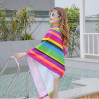 Nouvelle serviette de plage en microfibre rayée de couleur avec impression de dispersion série de serviettes de surf pour la maison plage voyage bain utiliser Logo personnalisé