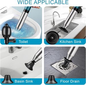 Déboucheur écologique en acier inoxydable pour toilettes, éviers, canalisations et drains – Déboucheur à air comprimé - Product Image 5