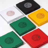 Boîte à pizza en papier de pulpe de qualité alimentaire dégradable, logo personnalisé, emballage de pizza en carton ondulé jetable, usine OEM