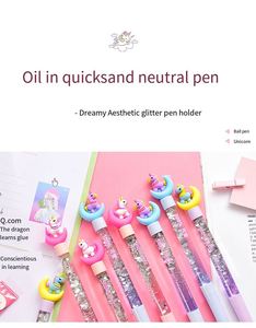 Kawaii Liquid <b>Glitter</b> Gel Pen, Cute Cartoon Flowing Sequins Pen for Girls, Students, Party Favors & Stationery Gifts - Product Image 6