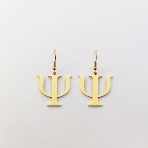 Pendientes Colgantes Personalizados de Psicología, Acero Inoxidable con PVD de Oro de 18K, Símbolo Psi Psíquico, Joyería, Regalo para Psiquiatra/Psicólogo - Product Image 2