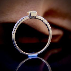 Bague de fiançailles Xinfly en or massif 18 carats avec diamant jaune naturel, sertie de griffes, bijou de luxe gageable pour femme - Product Image 3