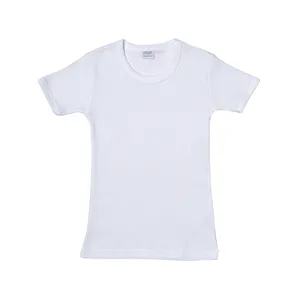 Global Best Sale Ellepi Brand 100% Cotton Soft Fabric And Comfortable-Fitting White Undershirt For Kids