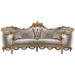 Set di Divani Sezionali di Lusso in Stile <span class=keywords><strong>Barocco</strong></span> Classico per Soggiorno, Mobili in Stile Rococò con Intagli Fatti a Mano - Product Image 1