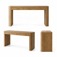 Bureau en bois massif sur mesure, table d'écriture moderne et minimaliste avec tiroirs cachés pour hôtel de luxe, suite ou bureau