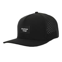Custom 5 Panel Embroidery Logo Perforated Laser Cutting Hole Drilled Baseball Hat Waterproof Sport Cap Trucker Hat