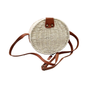Bolso cruzado de mimbre de bambú tejido a la moda para mujer Mochila de cáñamo de tela de algodón Fabricación al por mayor en India - Product Image 1