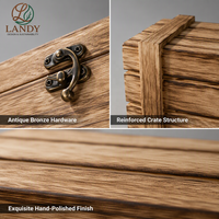 Boîte en bois de style caisse premium avec logo personnalisé, en pin naturel rustique, pour une bouteille de whisky, étui de rangement pour spiritueux, idéal pour offrir en cadeau