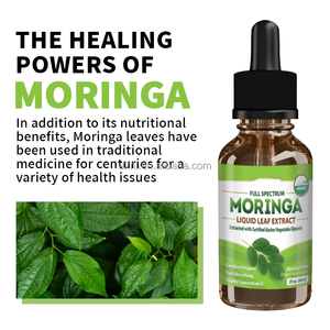 אורגני, נטול אלכוהול, נטול אלכוהול, סופג במהירות מלאה בספקטרום מלא, מרינגה, 2 צף (60 מ "ל) טיפות מורינגה - Product Image 3