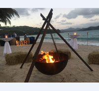 Nouveau design de charbon de bois trépied extérieur en acier corten barbecue pour jardin camping arrière-cour