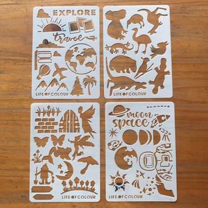 Vente chaude : Gabarits créatifs en plastique PS26 pour dessin et peinture, outils pour enfants, épaisseur 0,25 mm - Product Image 1
